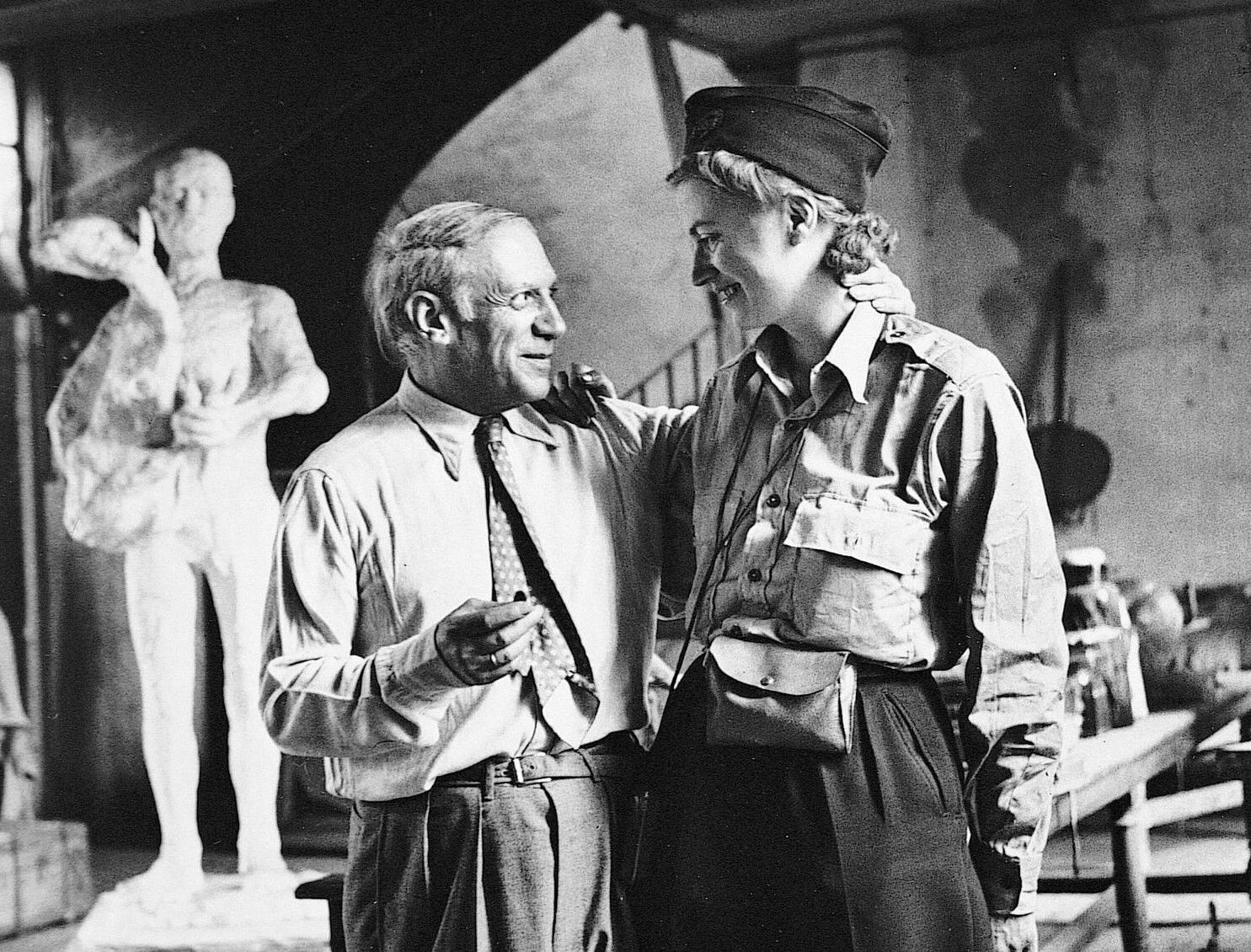 Photography, "Pablo Picasso and Lee Miller", Paris, 1944 / NB / 15 x 15 cm