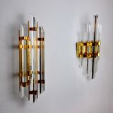 Duo of wall lamps Venini glass from Murano Italy 1970