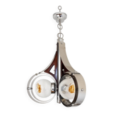 Mazzega Murano pendant lamp, Italy, 1970s – chrome and art glass