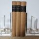 Pair of column bookends in plexiglass and gold metal, 1980s design.