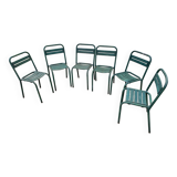 Set of 6 Tolix T1 metal chairs