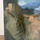 The distant castle, oil on canvas signed