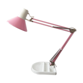 Pink architect office lamp with enamelled cast iron support