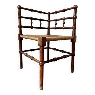 Chaise de coin paillée