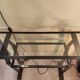 Vintage metal and glass console