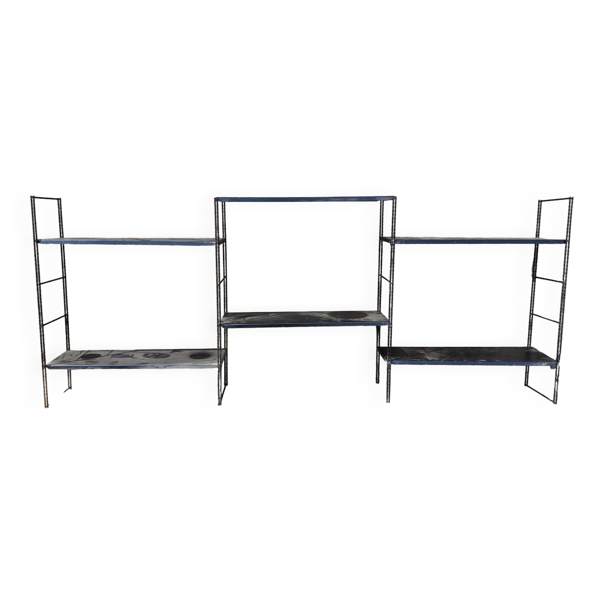Vintage string wall shelf from the 60s in metal