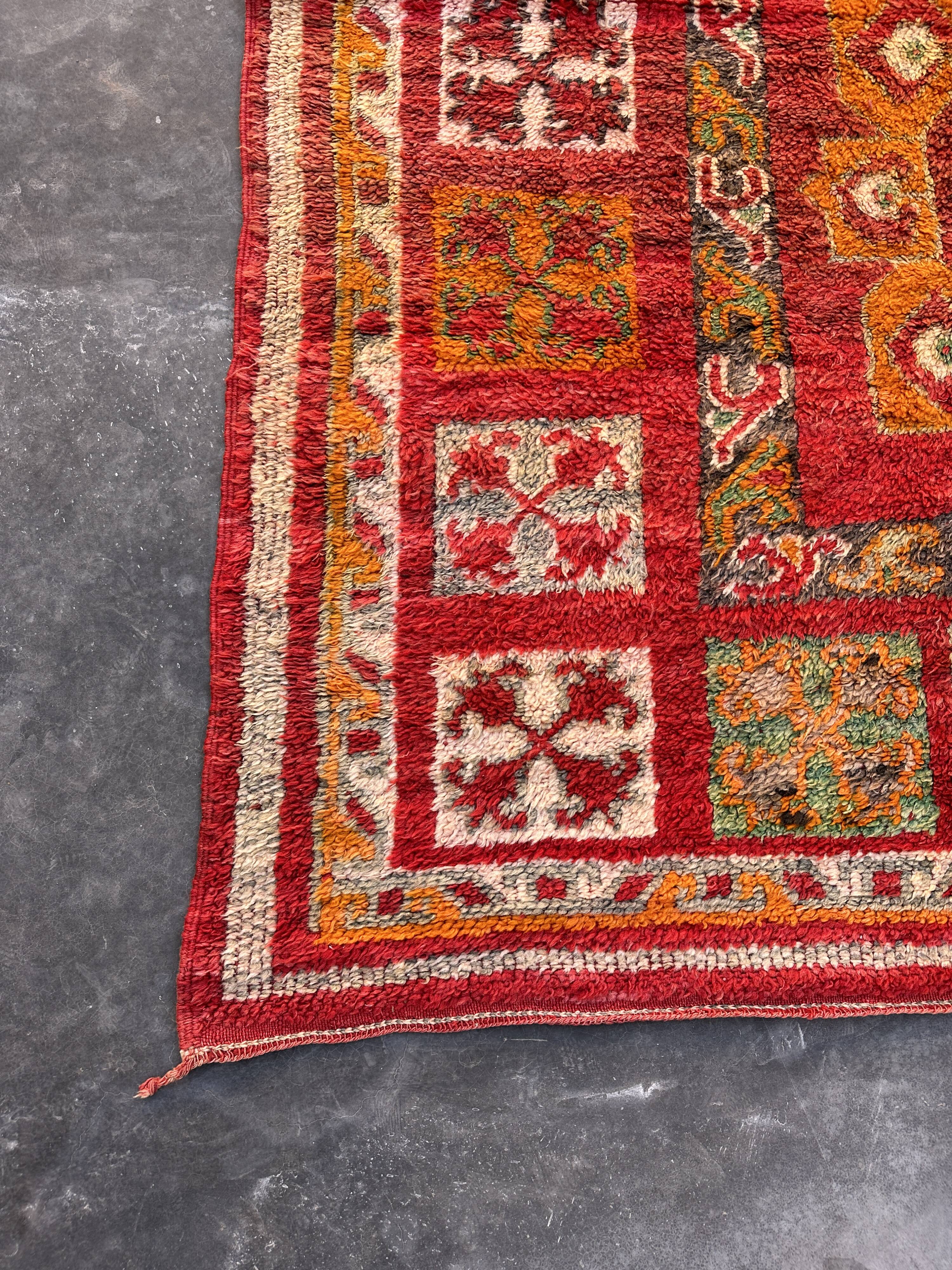 Moroccan Arabia rug red - 186 x 434 cm