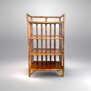 Shelf on rattan and bamboo legs from the 70s