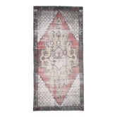 Tapis turc Antique en laine fait à la main, 4x9 nuances de rouge et jaune, 129x267Cm