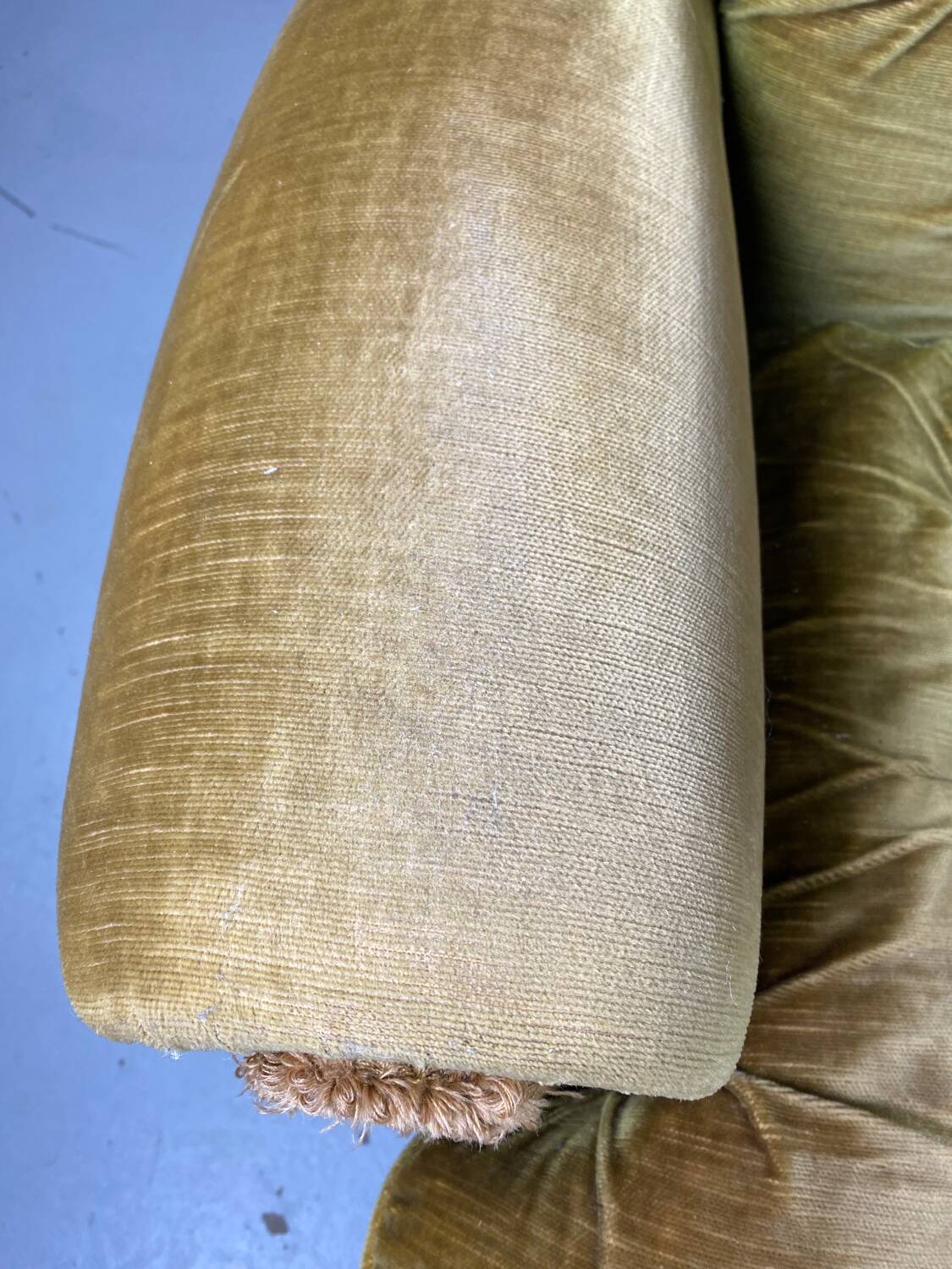 Fauteuil club vintage en tissu vert