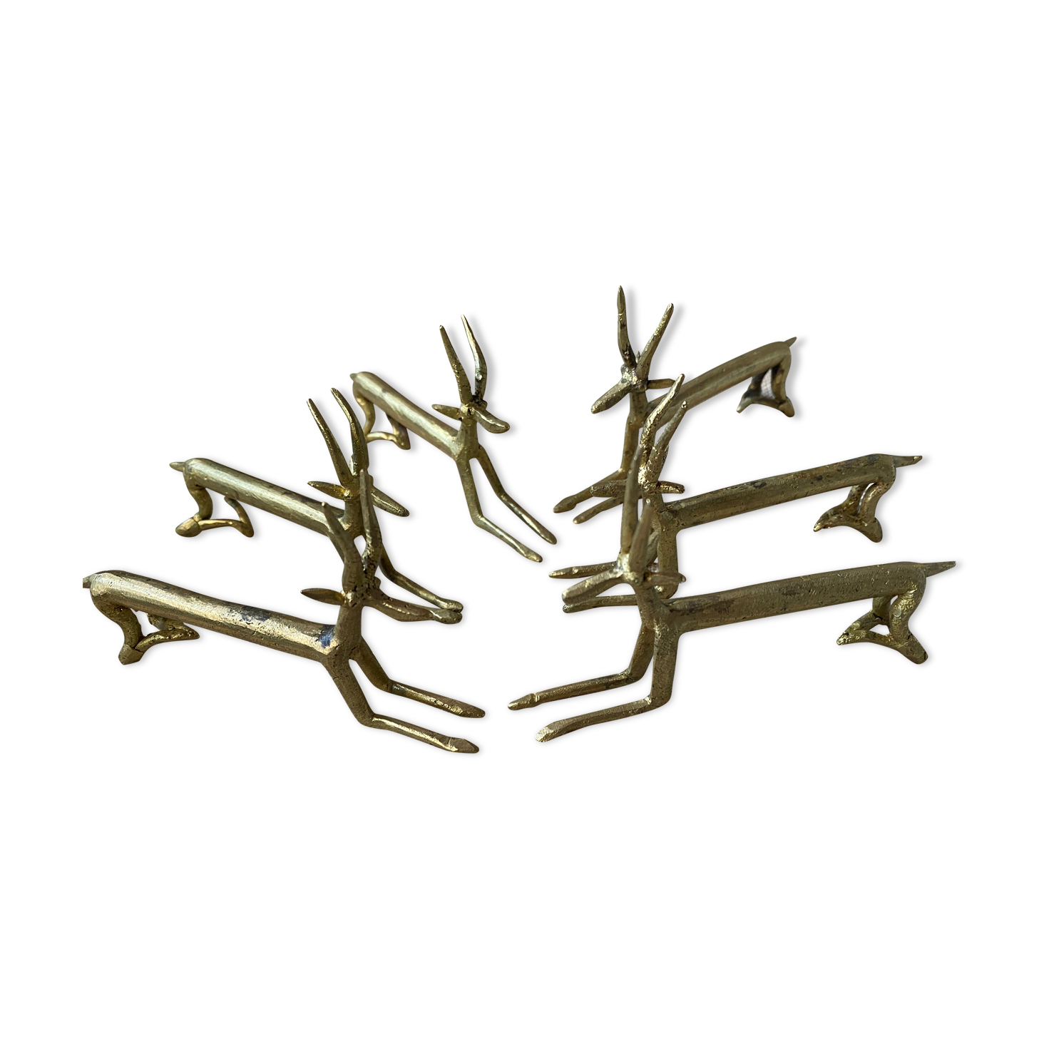 Lot de 6 porte-couteaux en bronze doré