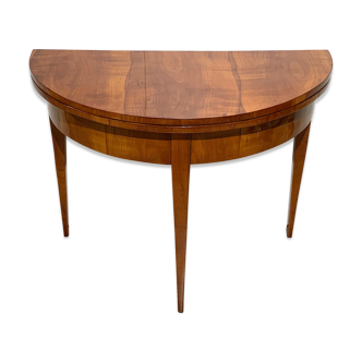 Biedermeier demi-lune fold-out table, cherry veneer, south germany, circa 1820