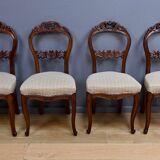 Set of 4 mahogany chairs, Napoléon III period - second half of the 19th century.