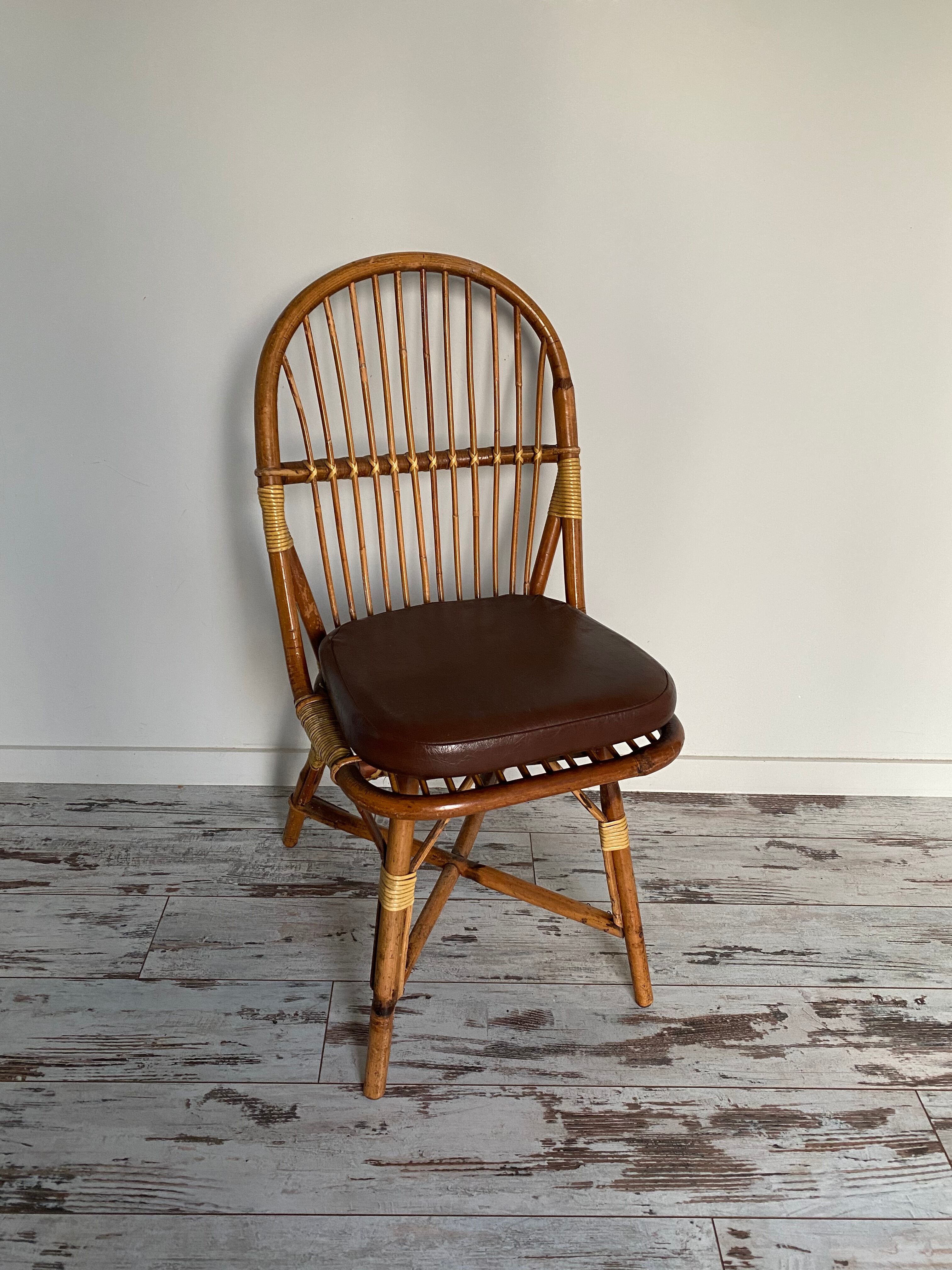 Bamboo and rattan chairs circa 60/70 from maison drucker