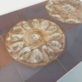 Vintage ceramic and chrome metal coffee table from the 70s