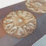 Vintage ceramic and chrome metal coffee table from the 70s