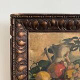 Oil on canvas by M. Rery still life with fruits and vegetables 20th century