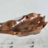 Large olive wood empty pocket, signed, 1966