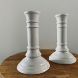 White candle holders
