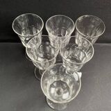 6 verres à vin blanc en cristal taillé