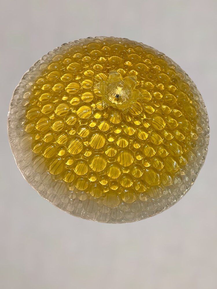 Venetian murano glass flushmount light, 1970s