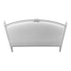 Gustavian style headboard in white wood with linen upholstery