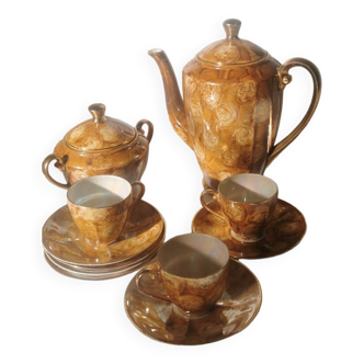 Vintage marbled coffee tea service by Wawel, 1970s