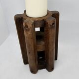 Teak candle holder