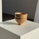 Set of 3 vintage mini bowls on foot, stoneware on pedestal H9 D10.