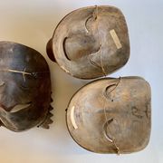 Set of 3 Hand-Carved Old  Wooden Masks South Asia