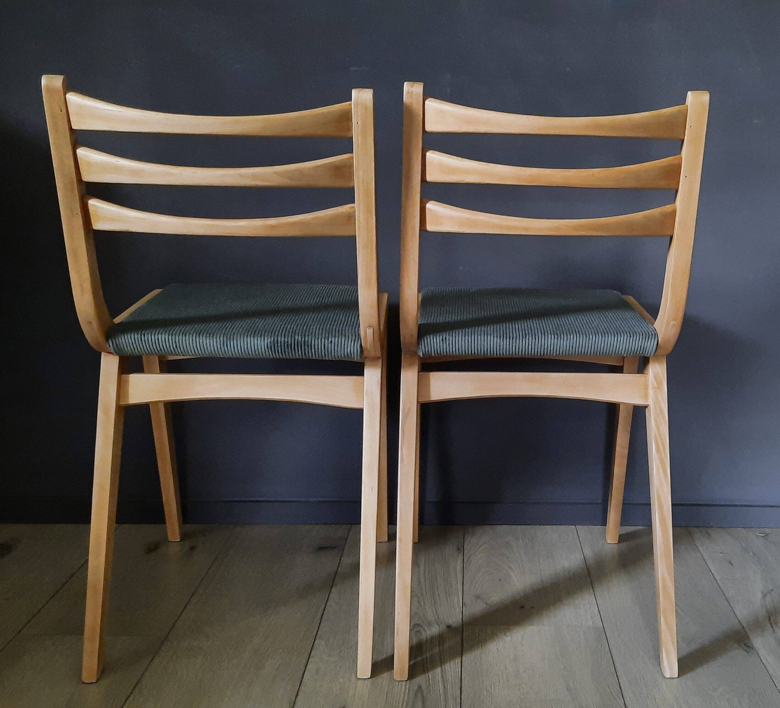 Pair of restored 1960s compass leg chairs
