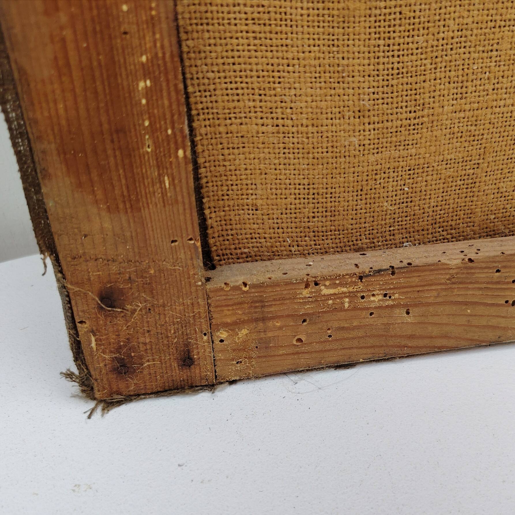 Portrait of grandfather, oil on canvas, L. Lambert, vintage