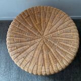 Vintage wicker pouf