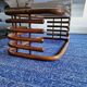 Grande table basse bambou verre fumé année 60