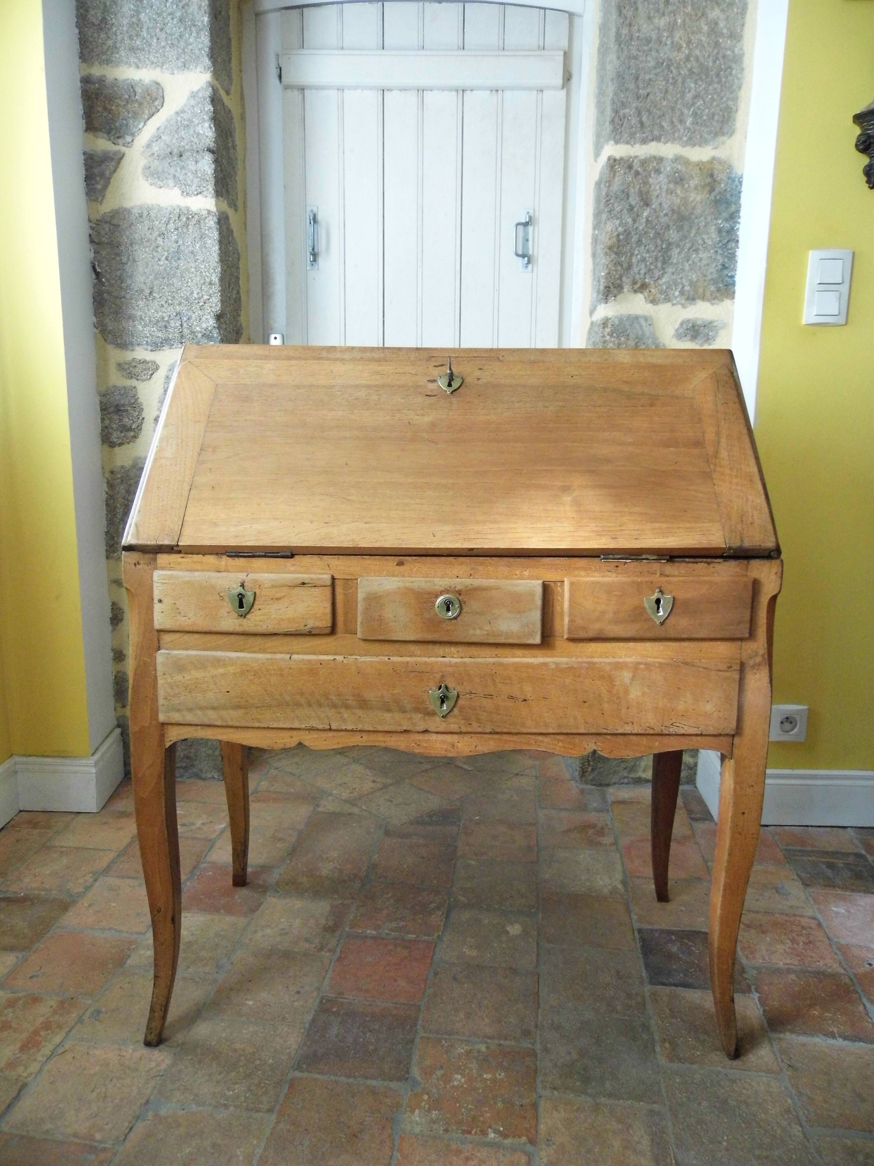 Donkey back office or slope desk, secretary to flap NINETEENTH century Louis XV style