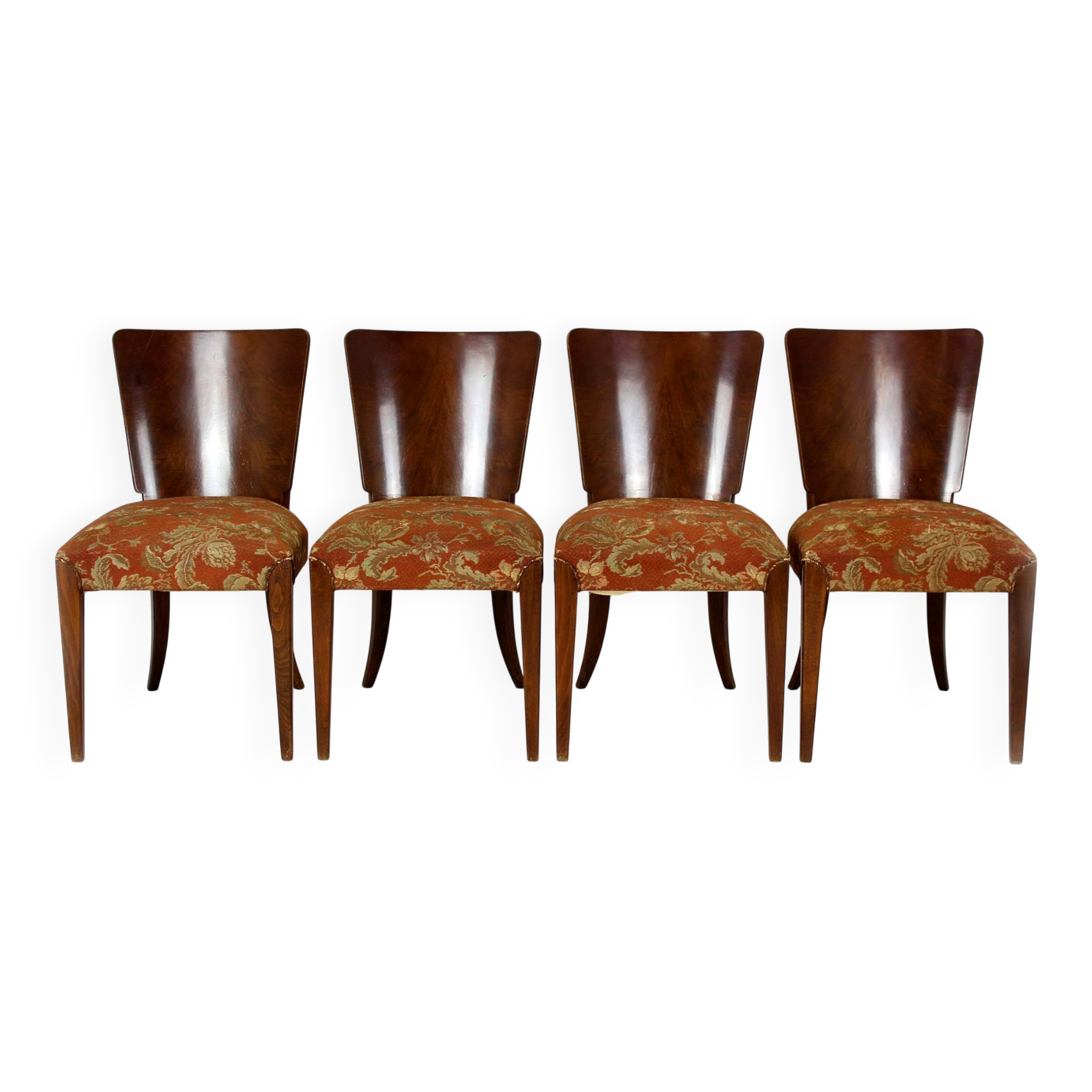 Art Deco H-214 Dining Chairs by Jindrich Halabala for UP Závody, 1950s, Set