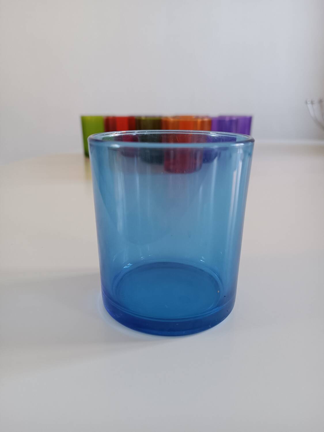 Set of 10 multi-colored water glasses Italy 1980