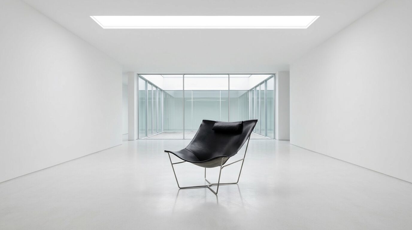 Black leather chair Semana, design by David Weeks for Habitat.