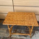 Small vintage rattan table