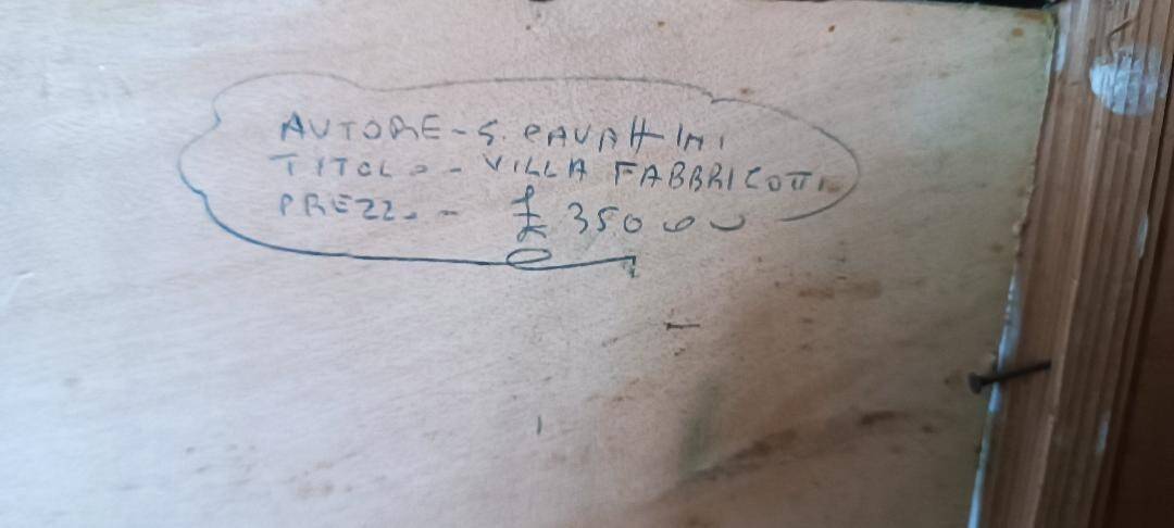 Landscape oil on panel Giuseppe Cavallini (Livorno 1916-2000) Villa Fabbricotti