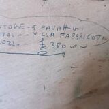 Landscape oil on panel Giuseppe Cavallini (Livorno 1916-2000) Villa Fabbricotti