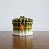 Vintage asparagus tableware sauce container, Italian majolica