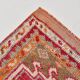 2x13 Soft Orange & Fuchsia Pattern Rug, Vintage Ousahk Runner Rug,90x381 Cm