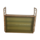 Wooden and rattan wall shelf