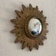 Vintage mirror 1960 sun witch gold resin - 31 cm
