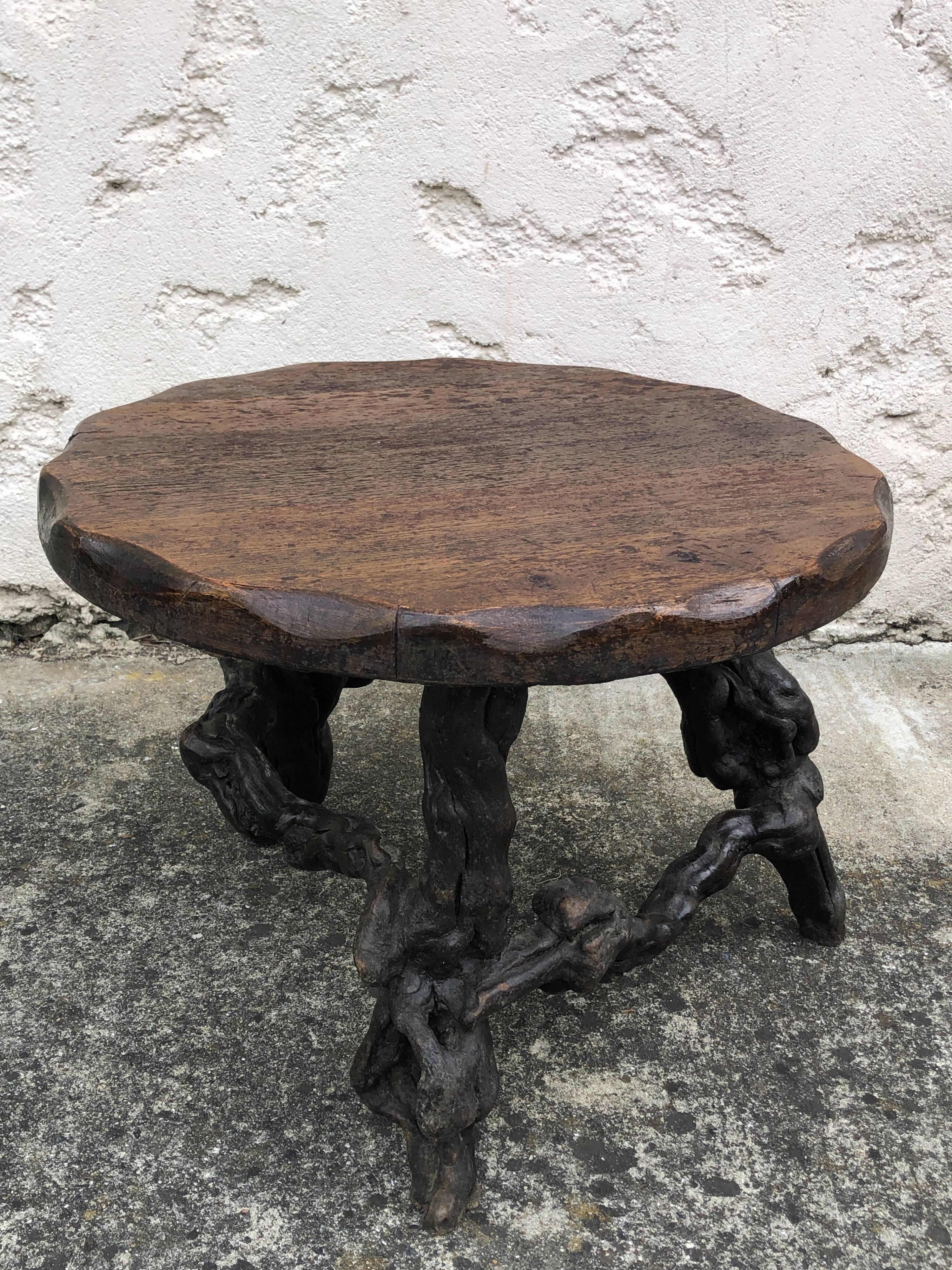 Raw wood coffee table