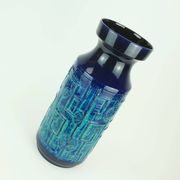 1960s bay keramik FLOOR VASE bodo mans decor 'narvik' blue and turquoise 956-45