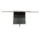 Vintage square dining table in green marble / wabi-sabi table