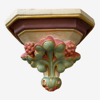 Polychrome plaster wall console