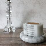 Ashtray and marble under glass